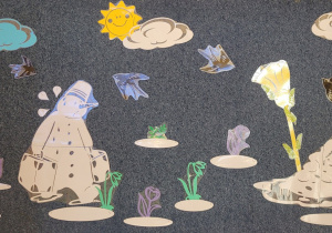 "Żegnamy zimę" - dekoracja w sali grupy Pszczółek.