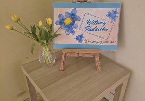 Plakat powitalny dla rodziców.